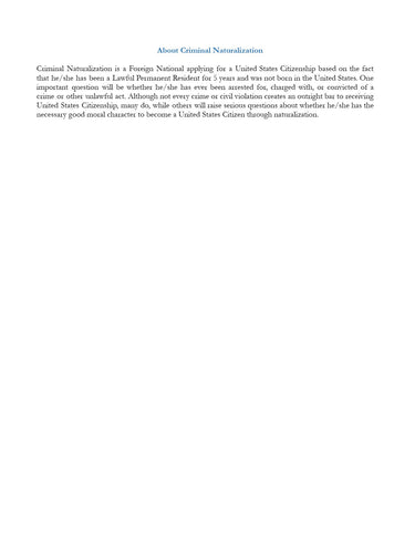 Naturalizing with a Crime